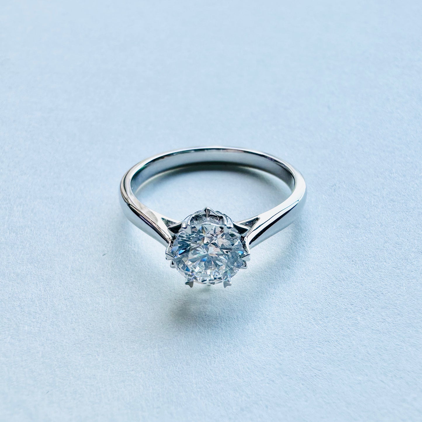 Lab Grown Diamond Ring | Snow Flake design | 18k white gold ring | IGI certified diamond