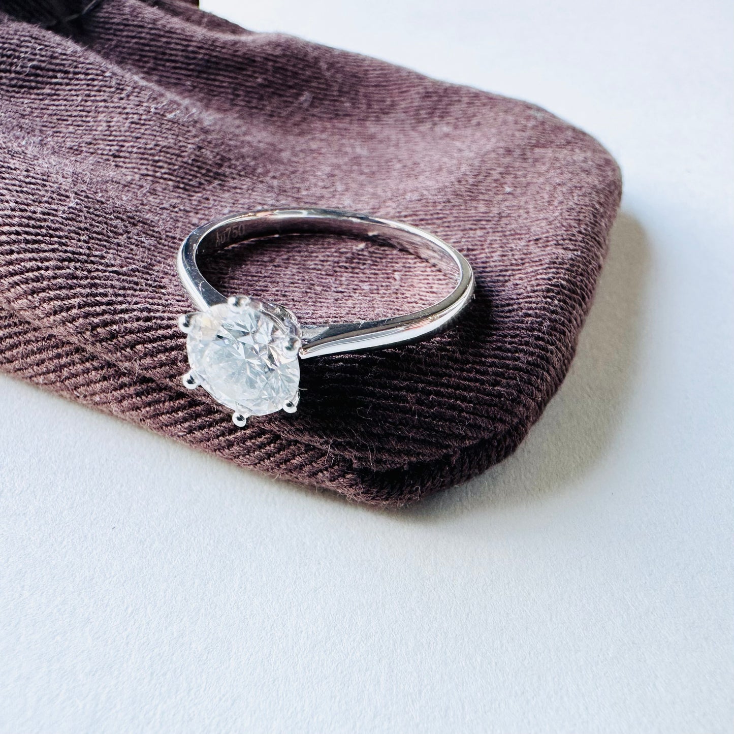 Lab Grown Diamond Ring | Classic six prong design | 18k white gold ring | IGI certified diamond