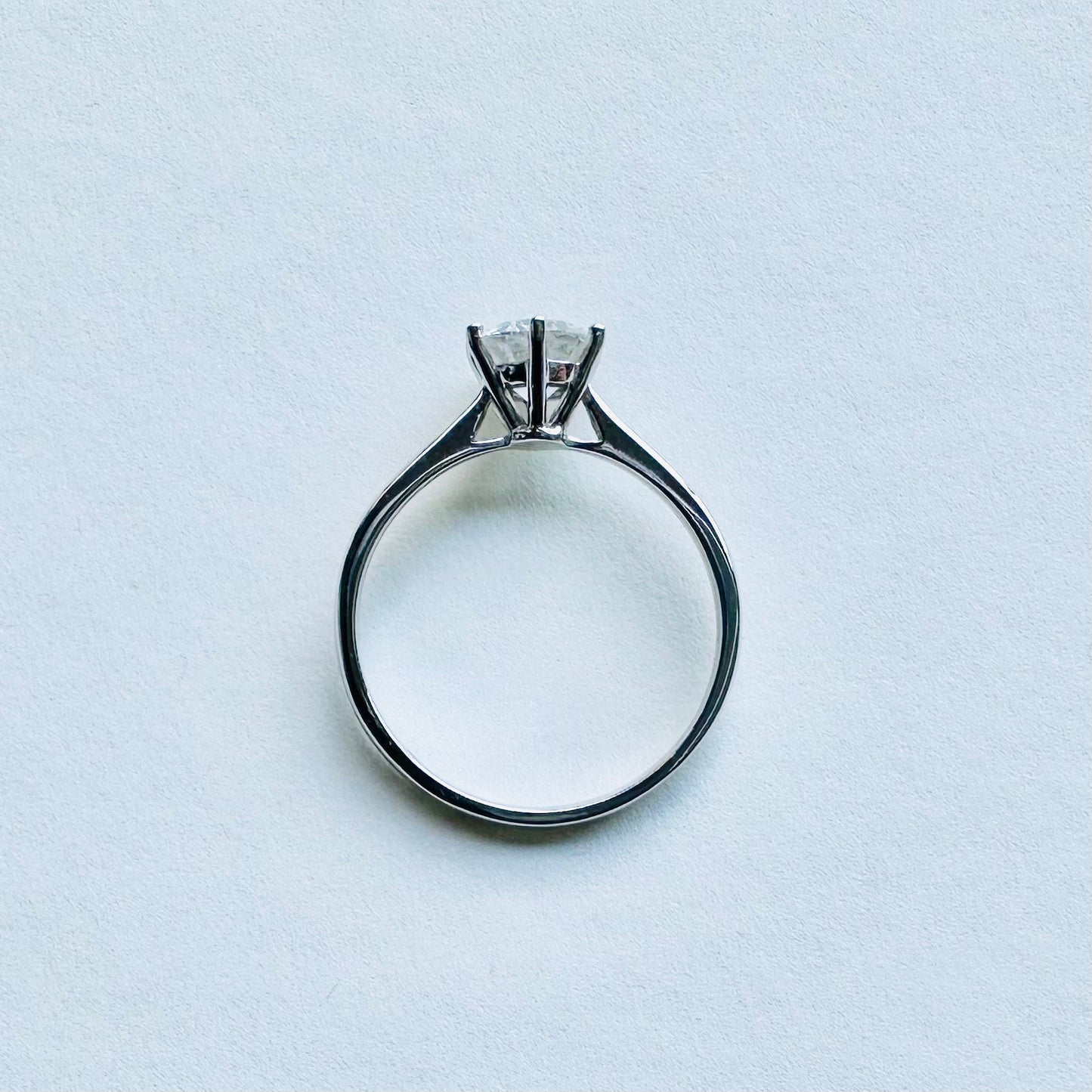 Lab Grown Diamond Ring | Classic six prong design | 18k white gold ring | IGI certified diamond