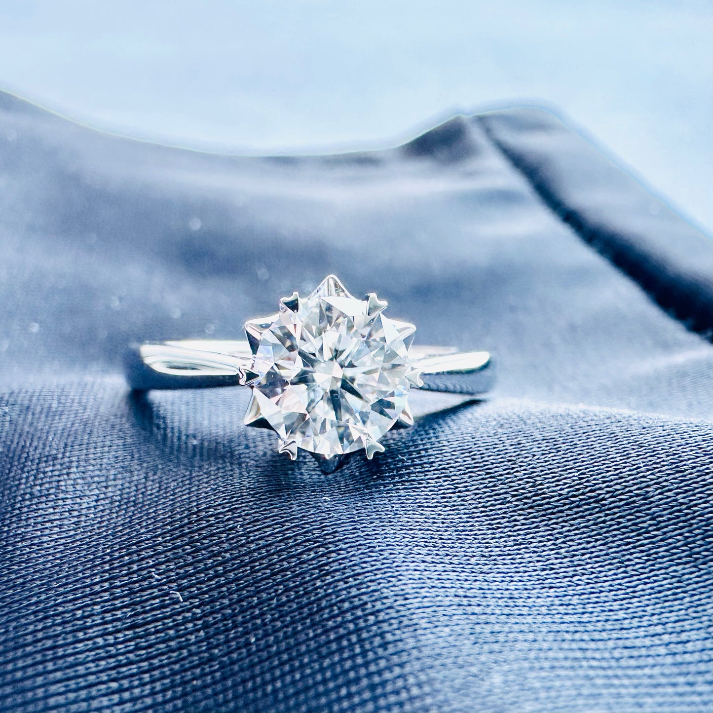 Lab Grown Diamond Ring | Snow Flake design | 18k white gold ring | IGI certified diamond
