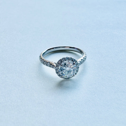 Lab Grown Diamond Ring | Classic round design | 18k white gold ring | IGI certified diamond