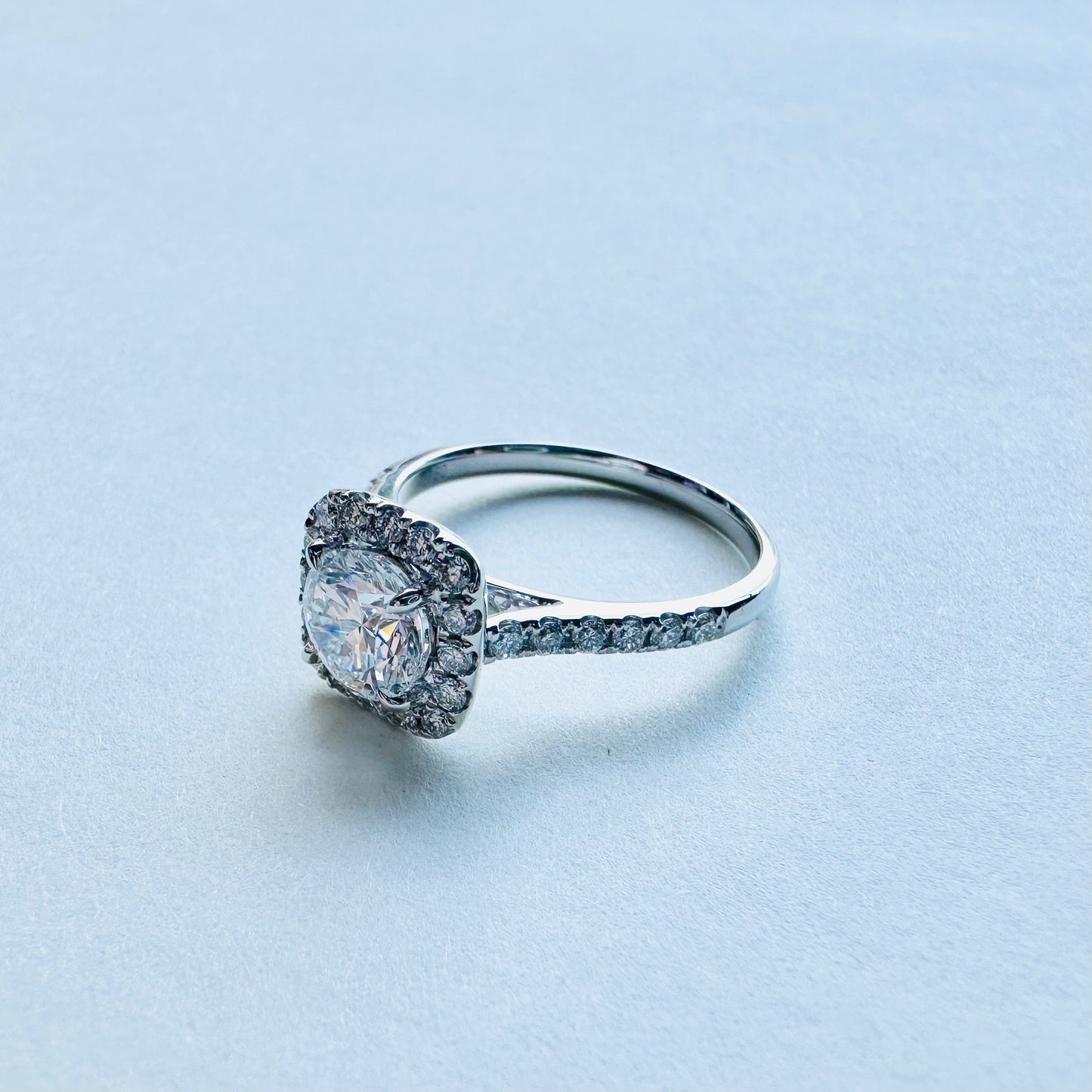 Lab Grown Diamond Ring | Square design | 18k white gold ring | IGI certified diamond