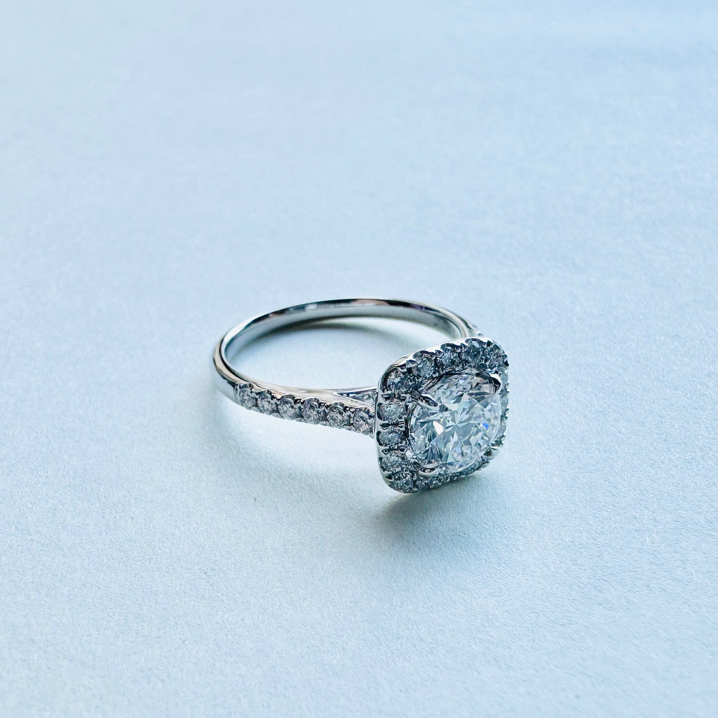 Lab Grown Diamond Ring | Square design | 18k white gold ring | IGI certified diamond