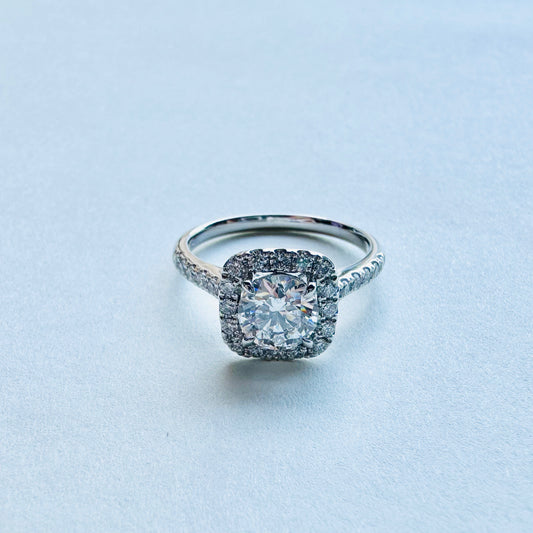 Lab Grown Diamond Ring | Square design | 18k white gold ring | IGI certified diamond