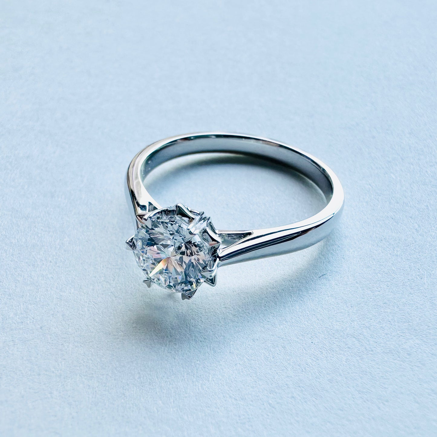 Lab Grown Diamond Ring | Snow Flake design | 18k white gold ring | IGI certified diamond
