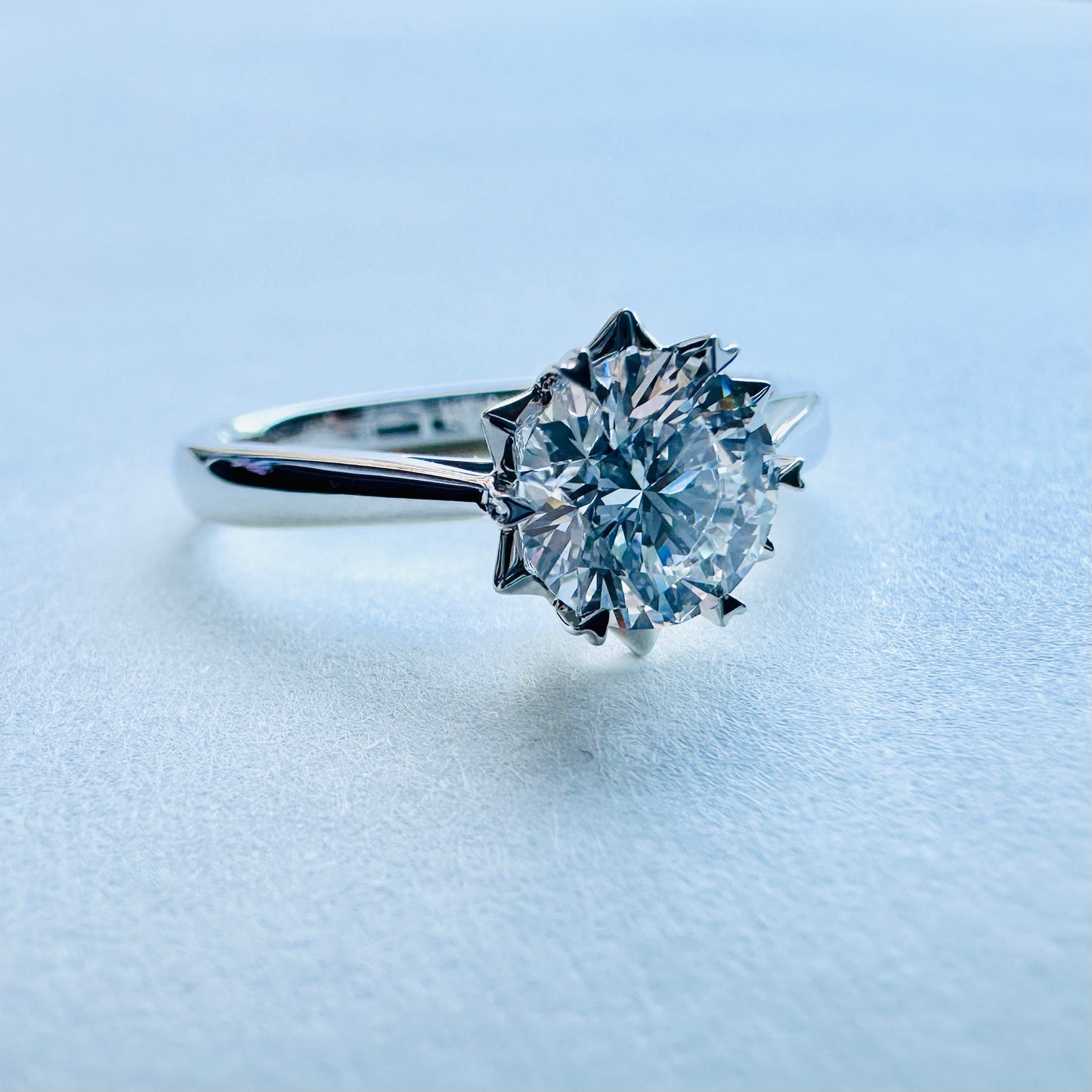 Lab Grown Diamond Ring | Snow Flake design | 18k white gold ring | IGI certified diamond